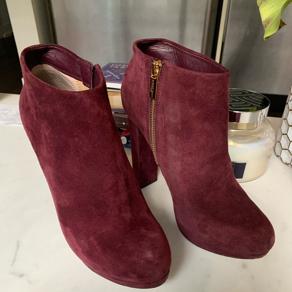 Michael Kors size 7 ankle boots wine colour
